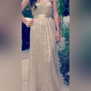 La Femme Beige Formal Dress